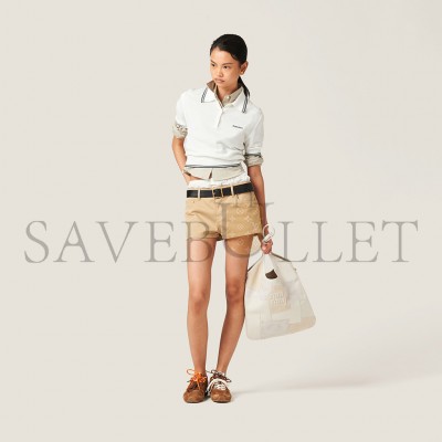 MIU MIU IVY LEATHER PATCHWORK HANDBAG 5BG231 (40*35cm)